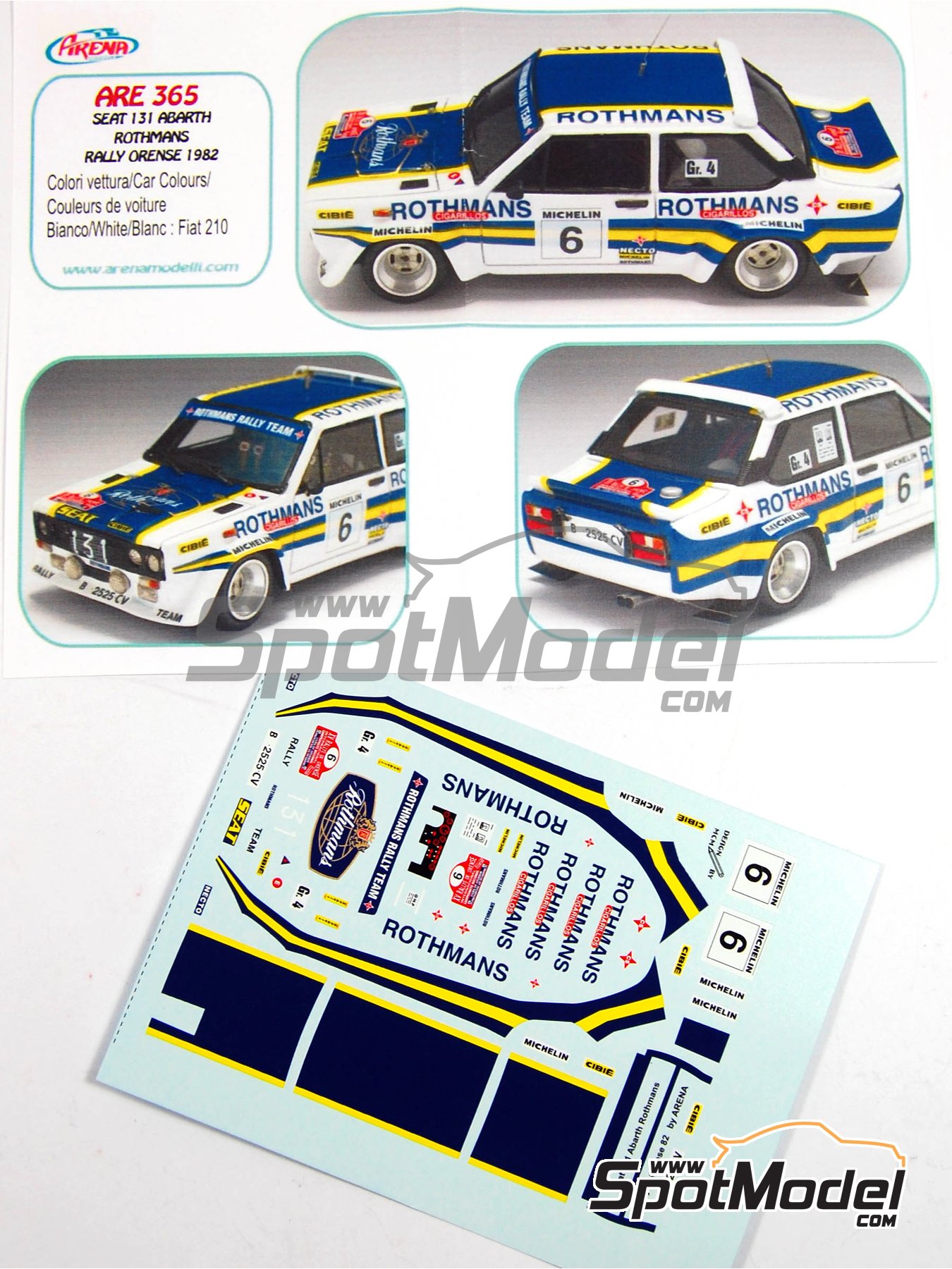 Arena Modelli ARE365-DECAL: Marking / livery 1/43 scale - Fiat 131
